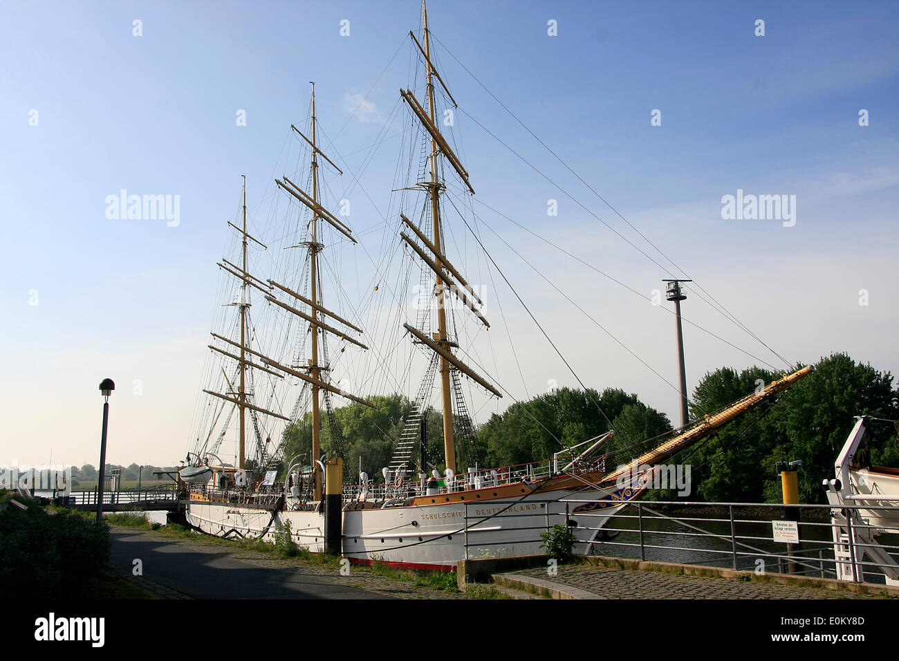 The training ship Deutschland (Germany) is a three-master. Since 1927, there was a sailing ship of the merchant shipping. Now it is a maritime memorial in Vegesack. Photo: Klaus Nowottnick Date: Mai 10, 2914 Stock Photo