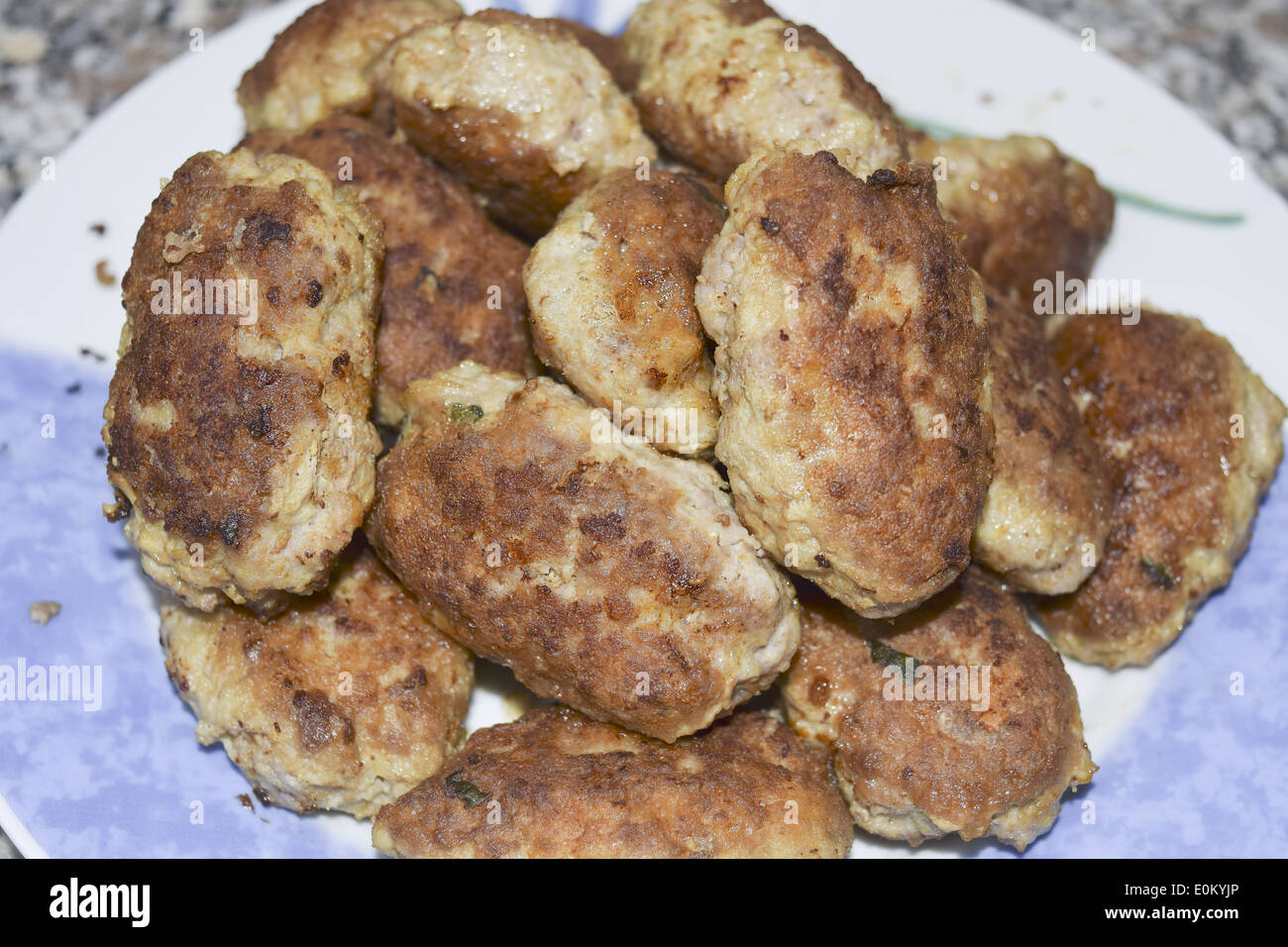 a traditional italian dish: fried meatloafs Stock Photo