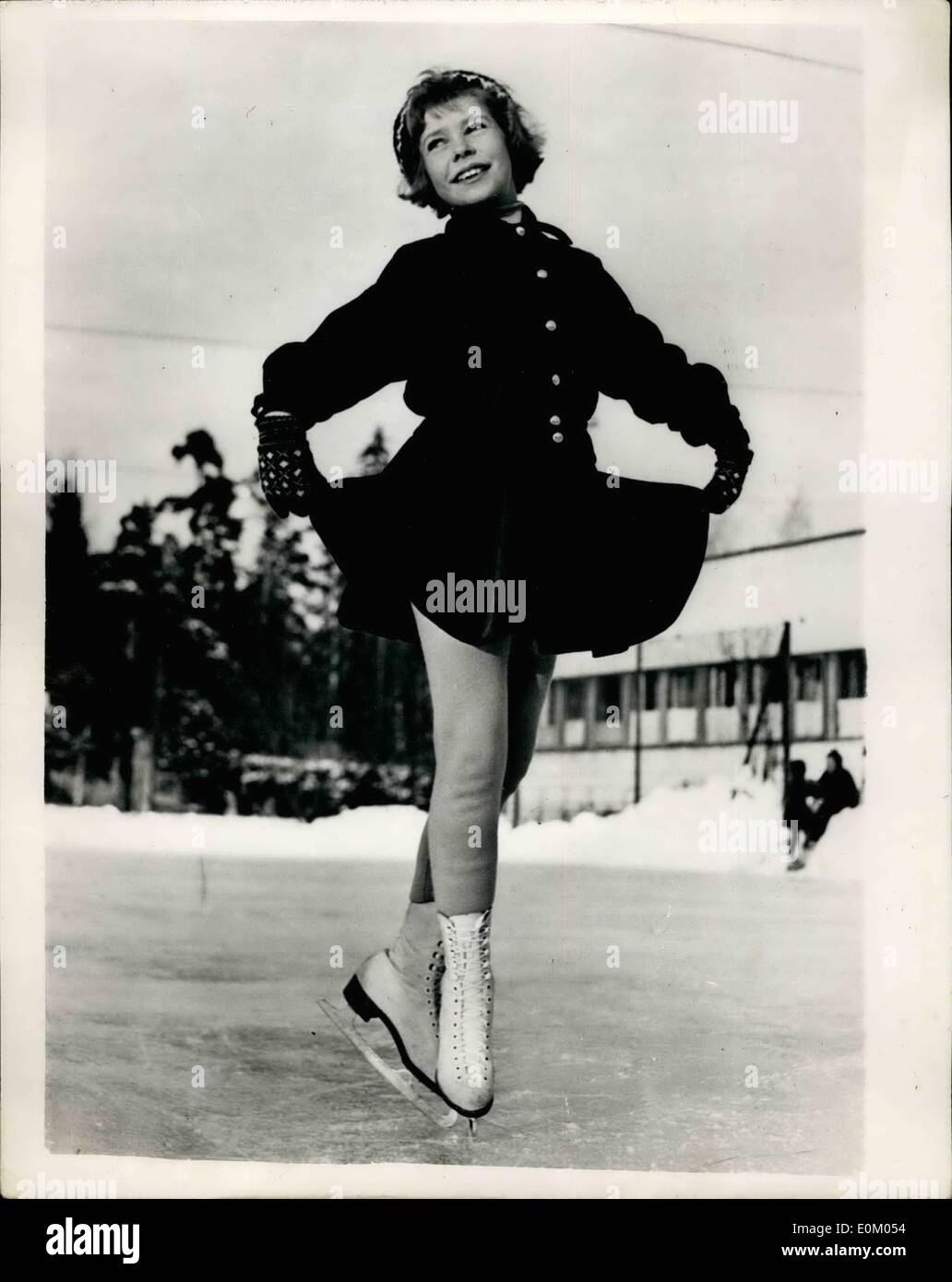 Feb. 02, 1953 - She Is A Real (N) Ice Princ Stockholm's Royal Skater In Training: Nine year old Princess Christina - younges Stock Photo
