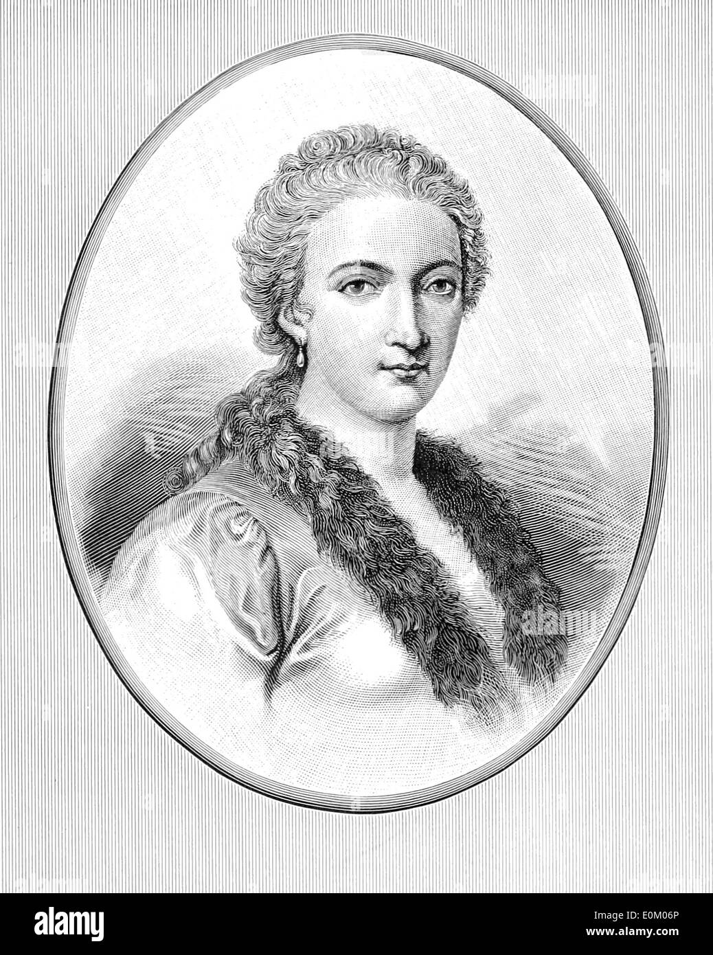 Maria Gaetana Agnesi, Italian mathematician and philosopher. Stock Photo