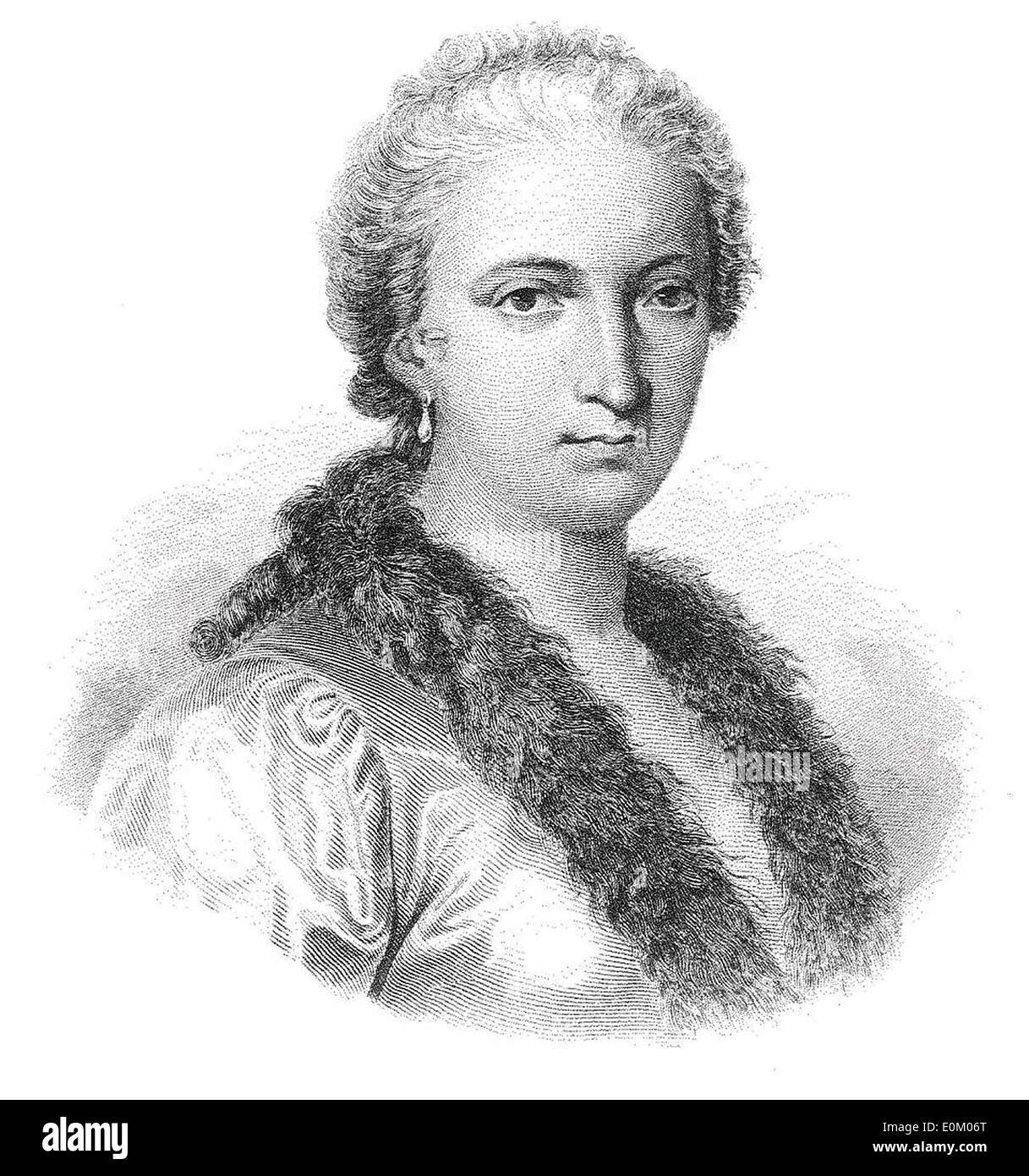 Maria Gaetana Agnesi, Italian mathematician and philosopher. Stock Photo