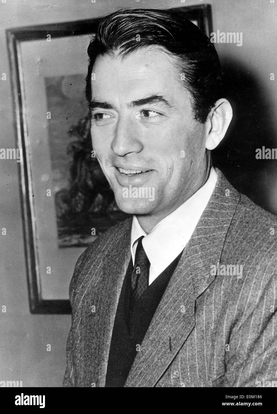 Actor Gregory Peck at the opening of 'The Snows of Kilimanjaro' Stock Photo