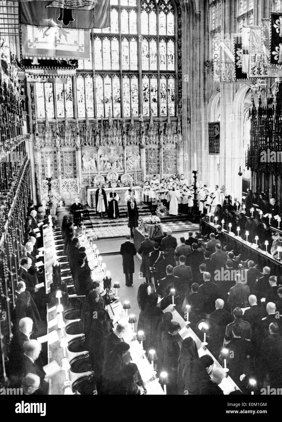 The funeral service for Queen Mary at St. George's Chapel Stock Photo