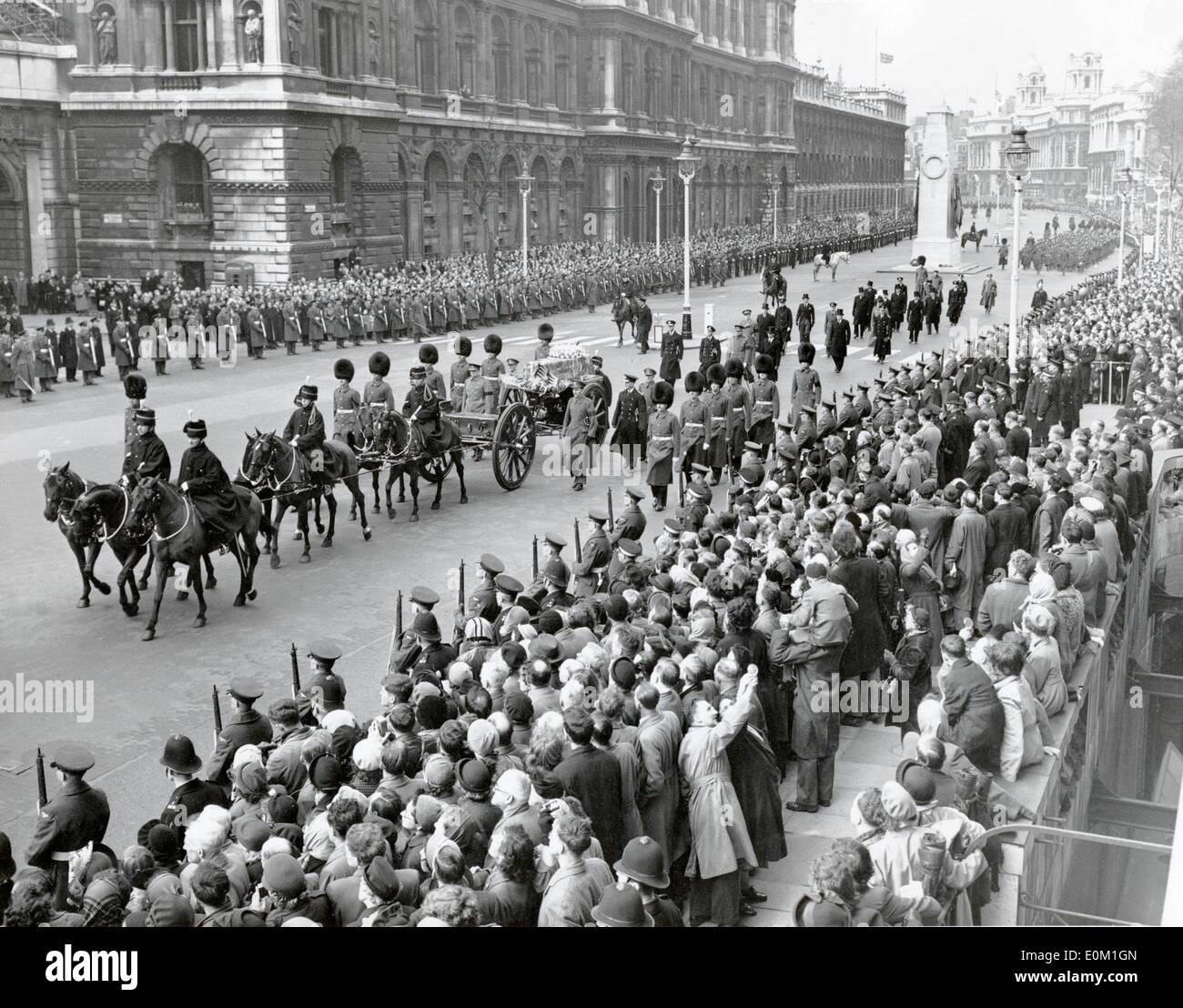 The funeral procession for Queen Mary Stock Photo