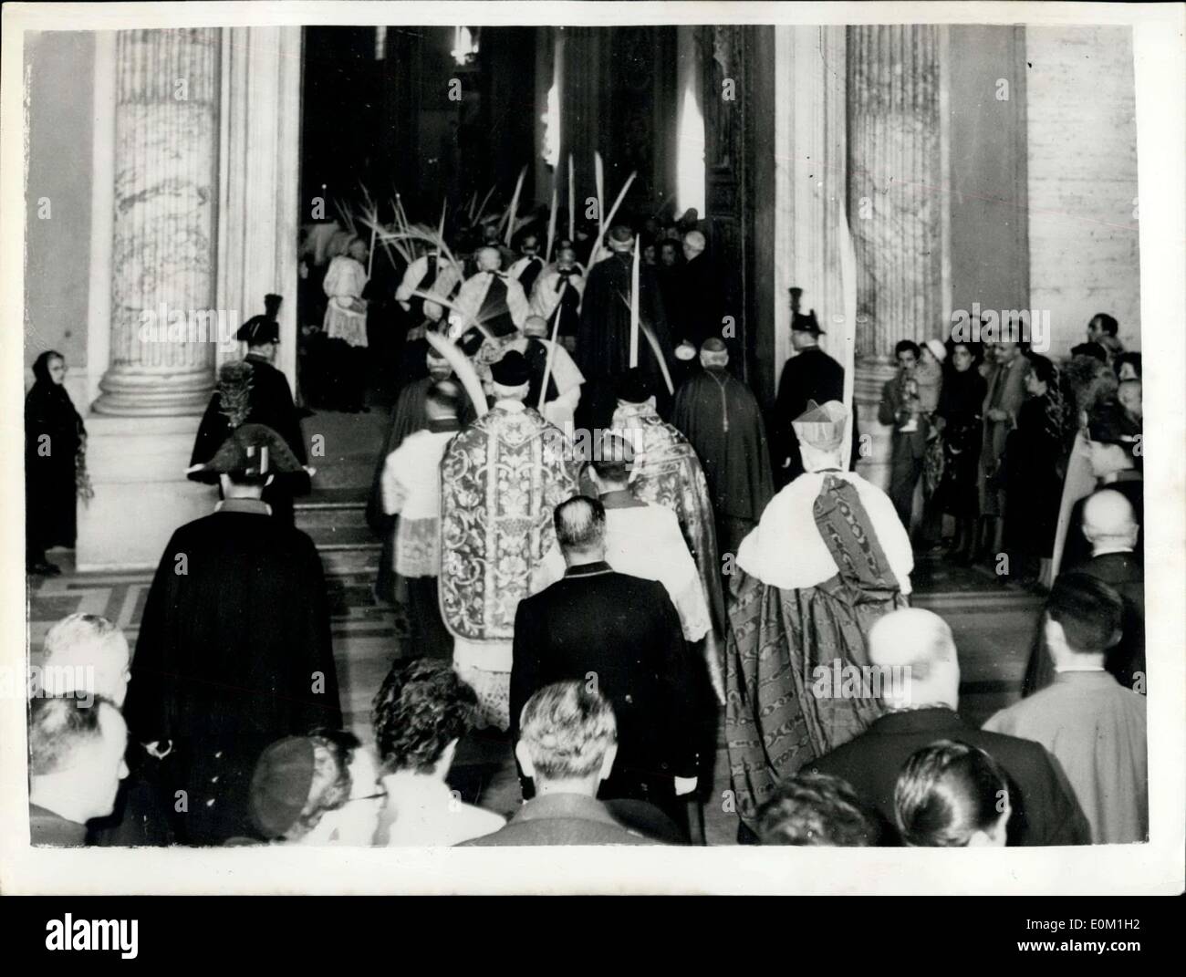 Apr. 01, 1953 Palm Sunday in Rome The traditional gift of palms to