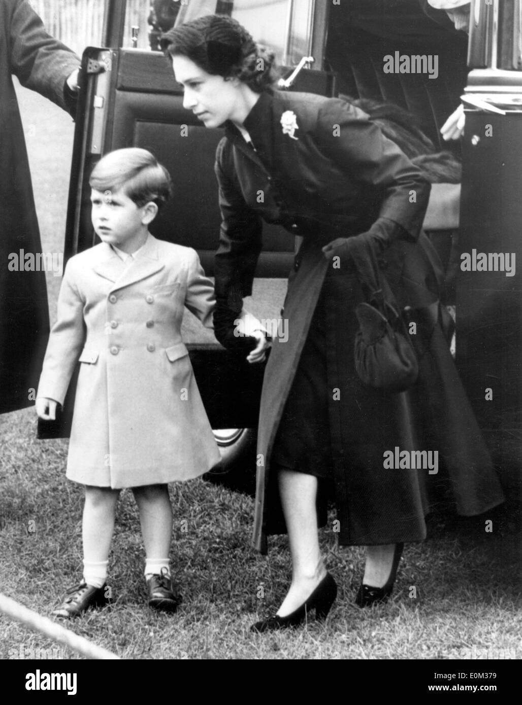 Princess Margaret with her nephew Prince Charles Stock Photo
