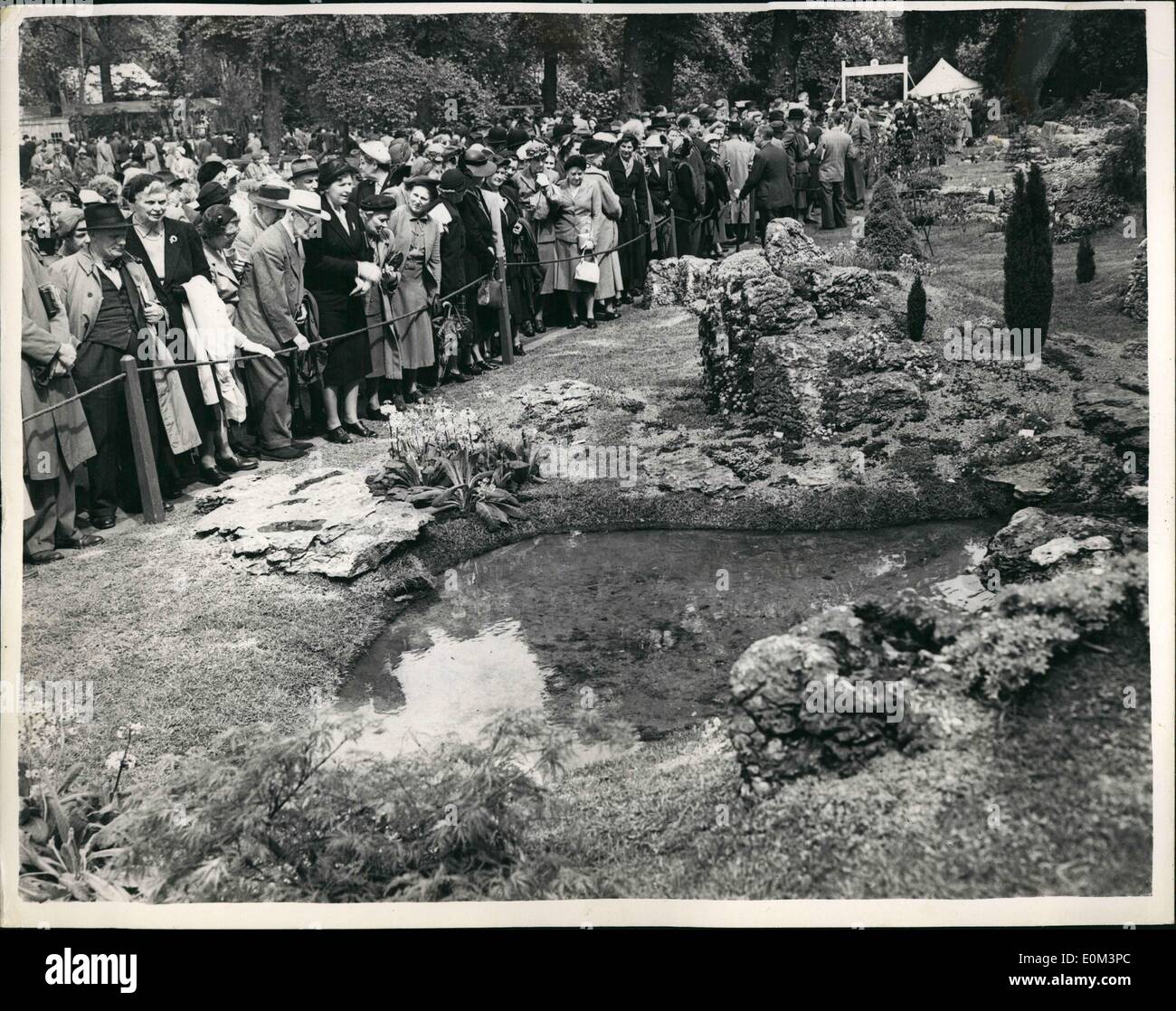 May 05, 1953 - Chelsea Flower Show opens. Fellows of the Horticultural Societies. hoto Shows: The scene at the Chelsea Stock Photo