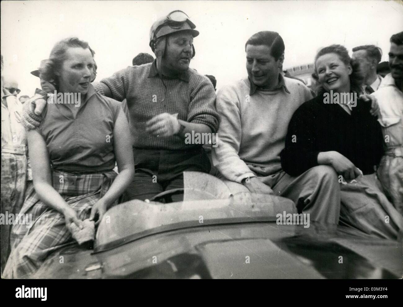 Jun. 06, 1953 - British car wins Le mans 24 hour race: Rolt (left) and ...
