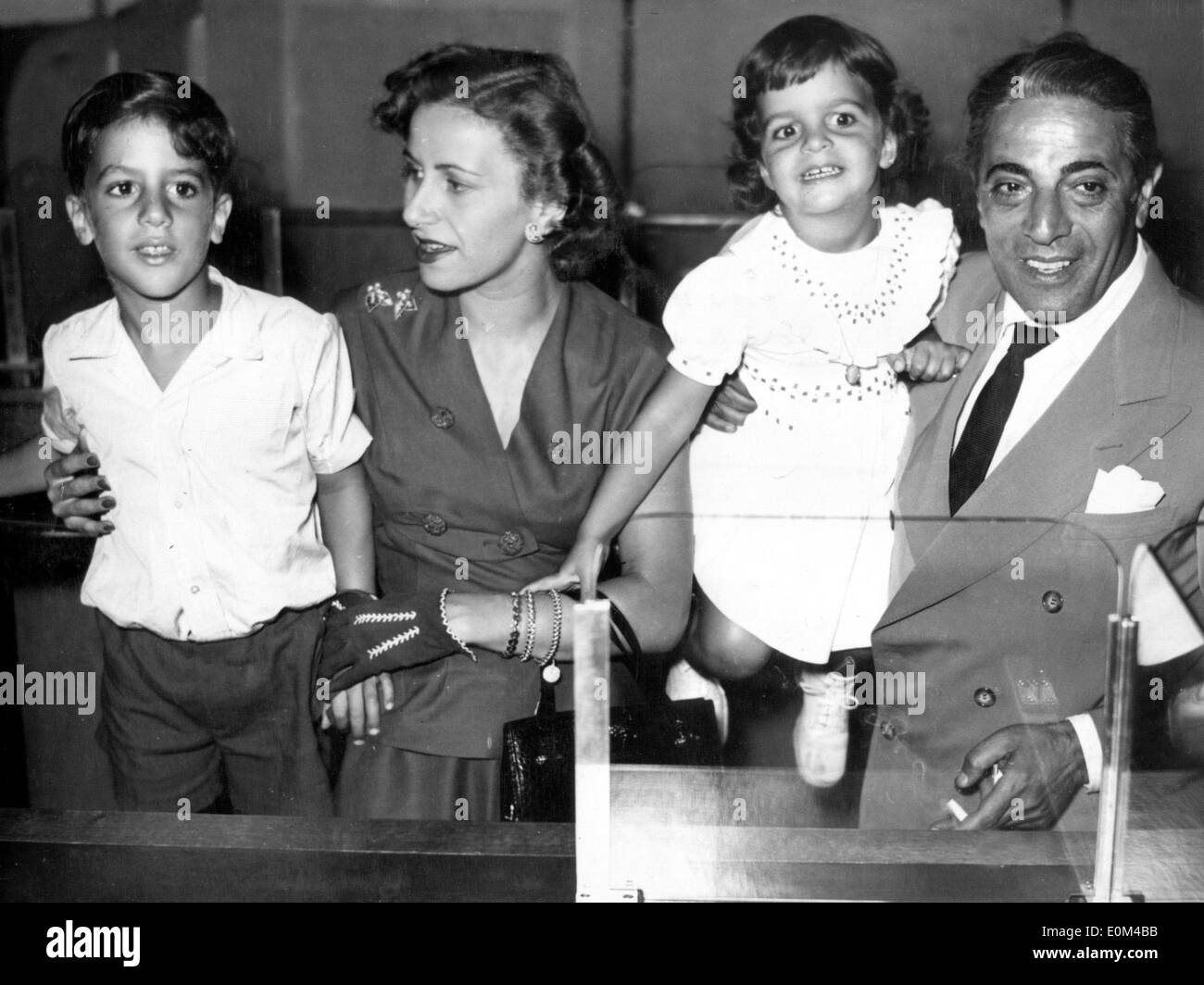 Aristotle Onassis with his wife Athina and their children Stock Photo