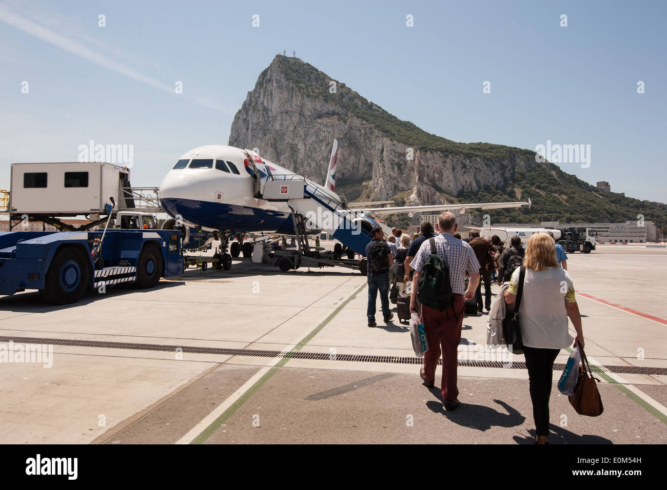 The Rock of Gibraltar seen from the airport Stock Photo - Alamy