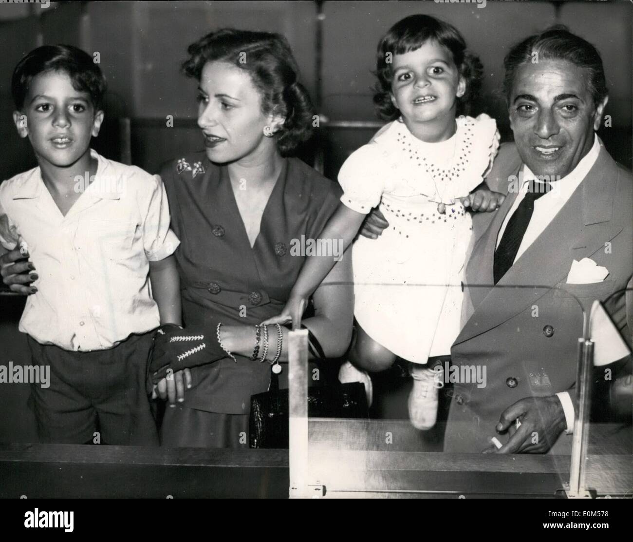 Jul. 07, 1953 - The Onassis family celebrating the launching of the world's largest tanker, the Tina Onassis: Son Alexander (5) Stock Photo