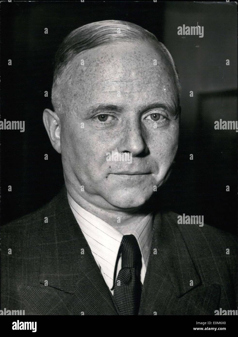 Nov. 01, 1953 - Pictured is the first mayor of Hamburg, Dr. Kurt Sieveking. He was born in Hamburg in 1897 and worked in finance and the senate before taking up this position. Stock Photo