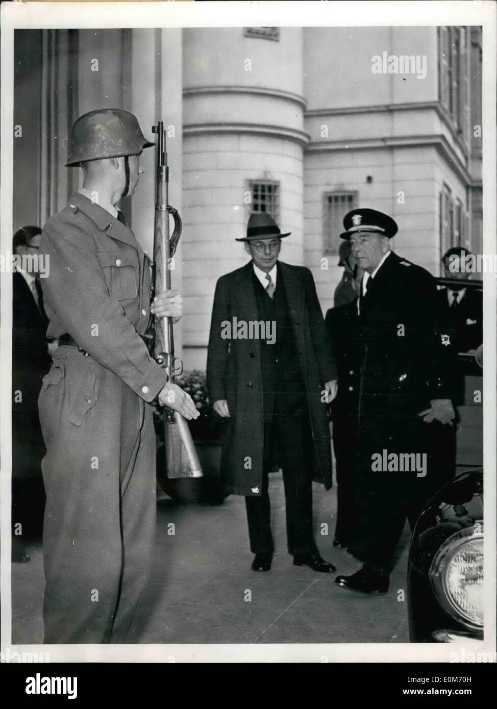 Nov. 11, 1953 - Admiral Radford in German Admiral Radford in Germany. Admiral Radford, the chief of the common American general Stock Photo