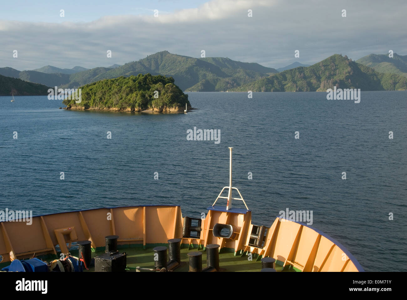 Inter Island Ferry, Picton, Queen Charlotte Sound, Marlborough Sounds, South Island, New Zealand Stock Photo