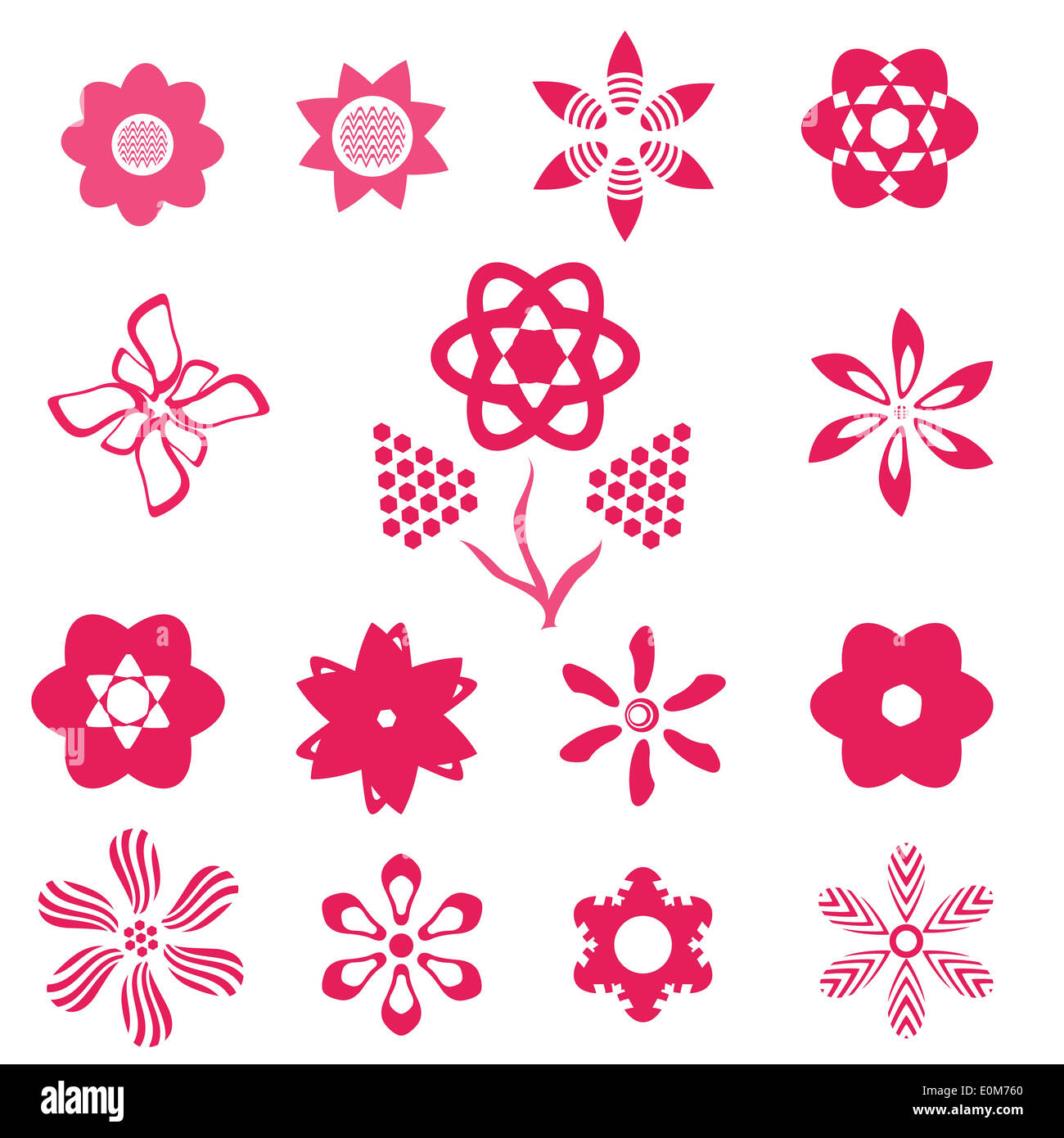 illustration with abstract pink flowers on a white background for your ...