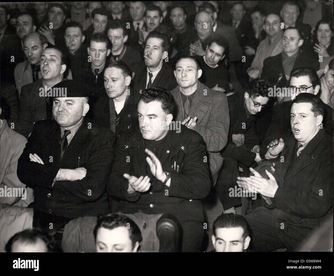 Dec. 28, 1953 - Postal Strike On Again - The Strikers Applauding an orator During a meeting at the Labour Ex-Change This Afternoon. Stock Photo