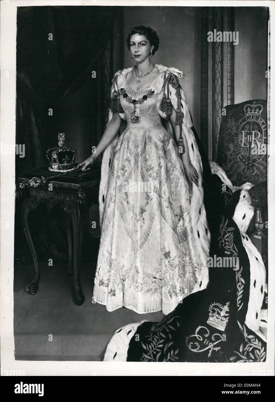 May 05, 1954 State Portrait of H.M. Queen Elizabeth II painted by James Gunn A.R.A., and