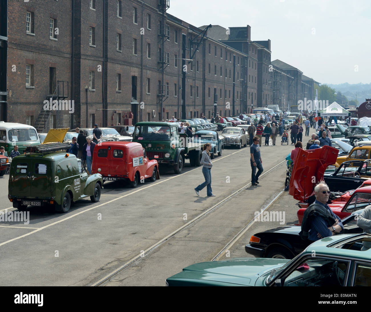 Cars on display at Chatham Dockyard classic car show Stock Photo Alamy