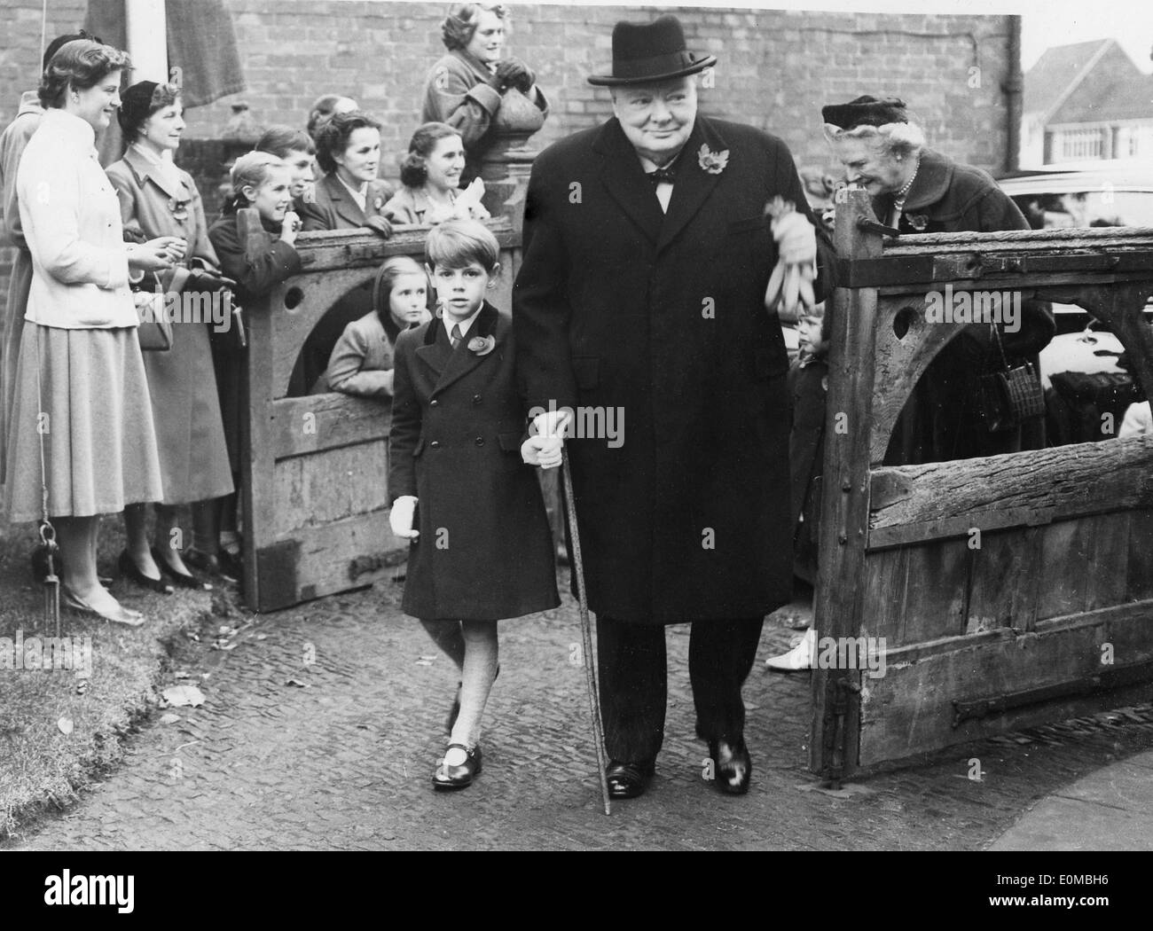 Sir Winston Churchill with grandson Nicholas Soames Stock Photo