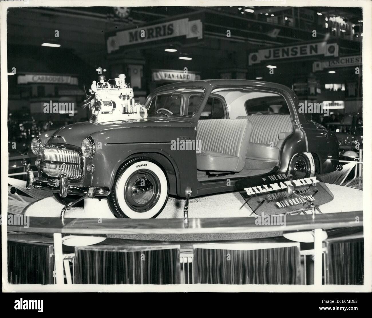 Oct. 10, 1954 - Preview Of The International Motor Show.. With The Engine On Top.. Minx Display Model. Photo Shows: View of the Stock Photo