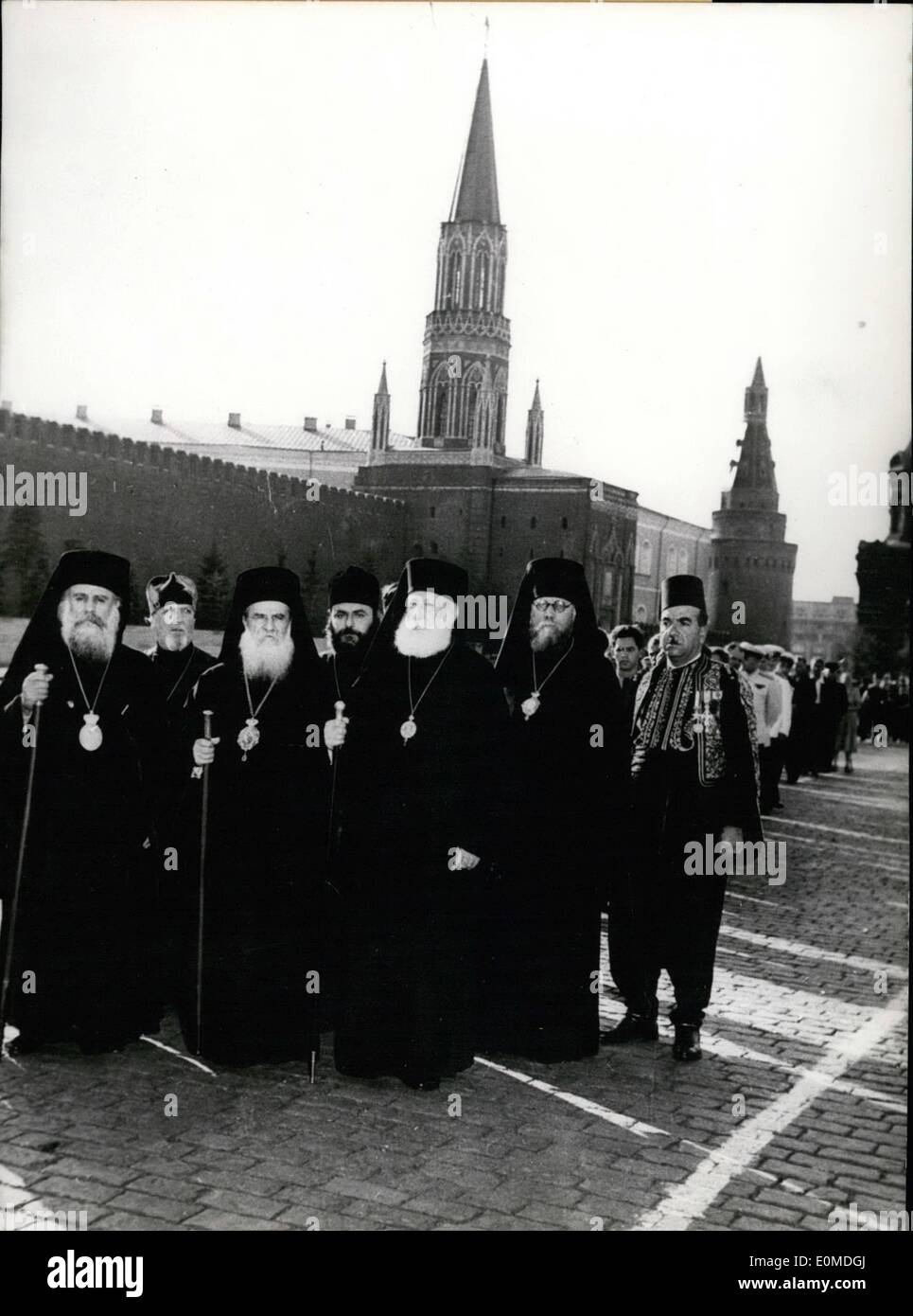 Sep. 09, 1954 - Alexei, the patriarch of Moscow and all Russia, invited Alexander III., the patriarch o'11 hear last to visit the Soviet Union together with the Metropolitan (- in oriental church ranking above archbishop below, the patriarch) Yeodosei of Tripoli and the Metropolitan Niffon Of Mount Lebanon. As the Russian orthodox church is since the 'end world war recognised as established national church and as a pillar Of the Cyst it is obvious that the invitation was an act in accordance with politics of the Kremlin. Keystone easte Stock Photo