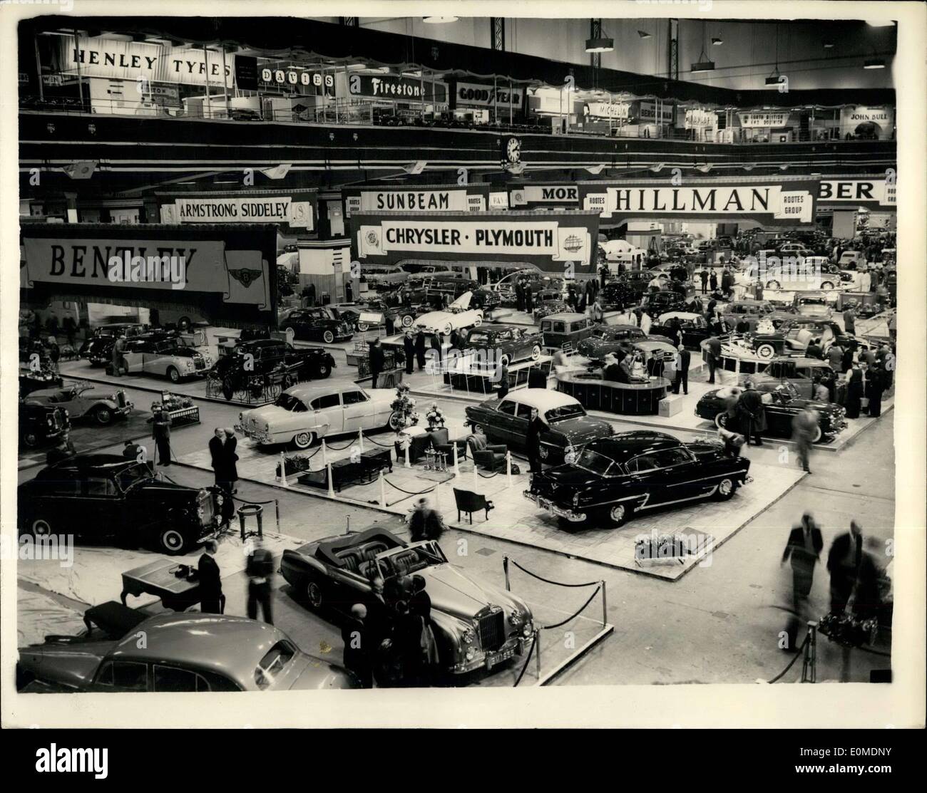 Oct. 19, 1954 - Preview of The International Motor Show.. General View. Keystone Photo Shows:- General view of the International Motor Show which opens tomorrow at Earl's Court. Stock Photo