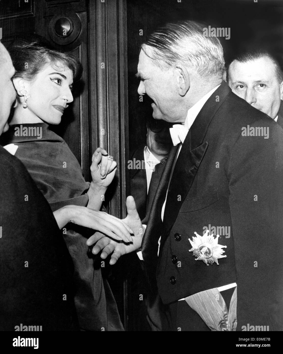 Singer Maria Callas with French President Rene Coty Stock Photo