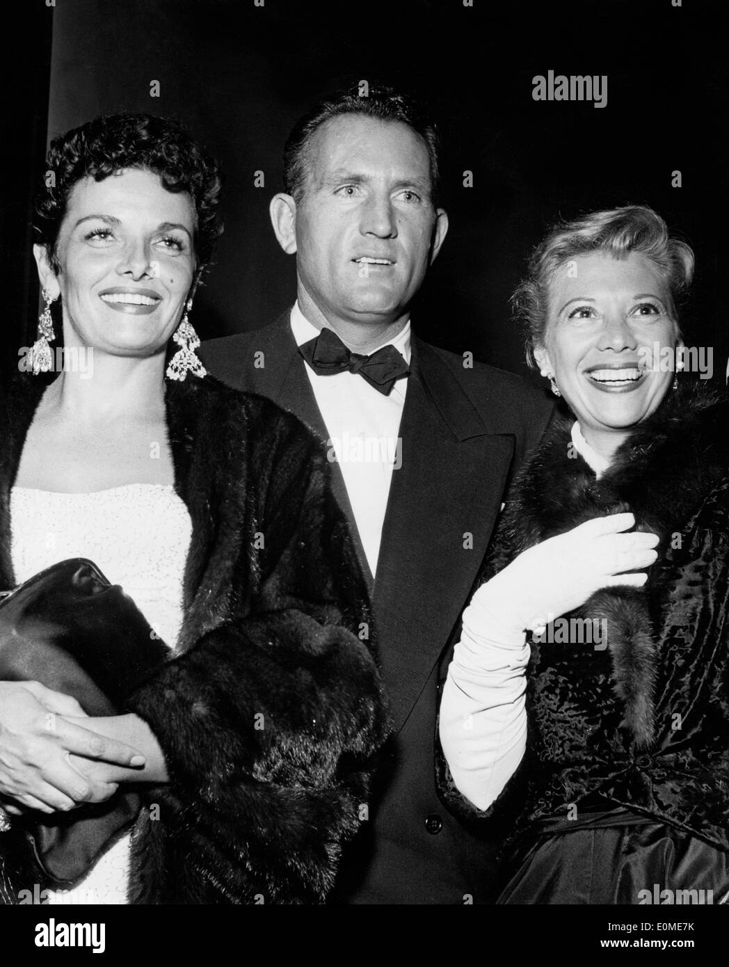 Actress Jane Russell with husband Bob Waterfield and Dinah Shore Stock
