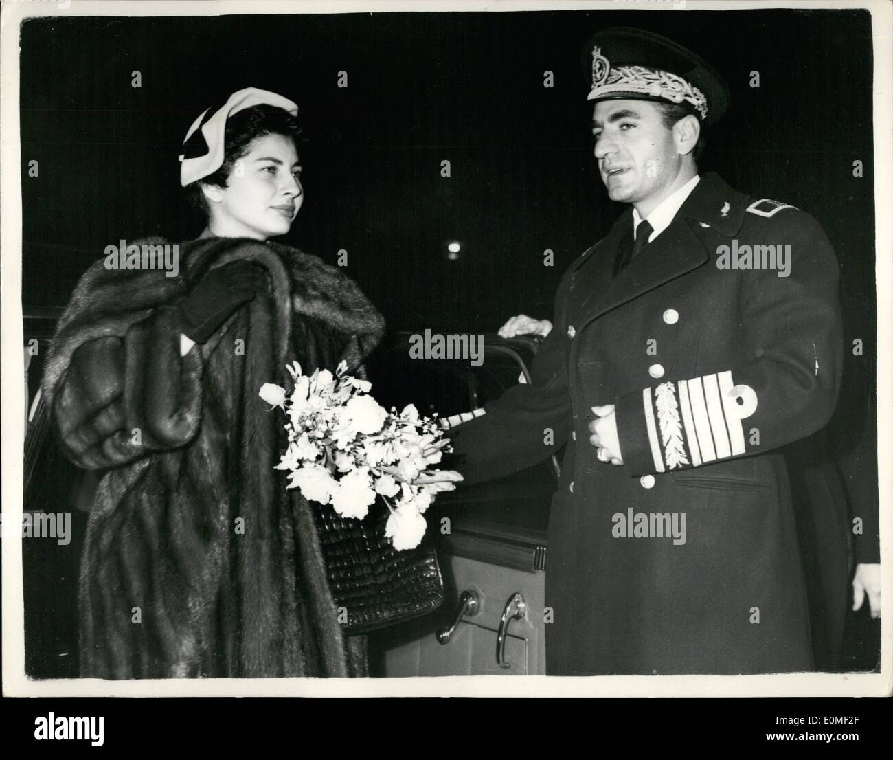 Shah persia queen soraya arrive in london hi-res stock photography and