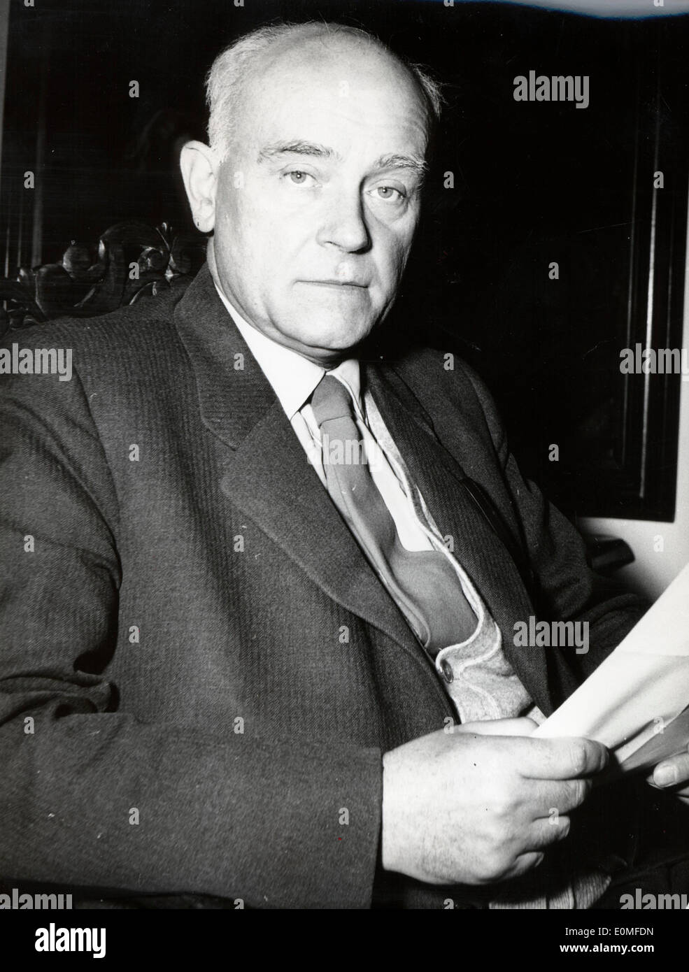 Feb 16, 1955; Berlin, GERMANY; Former senator of the court-martial DR. ERNST FREIHERR VON DORNBERG will be a witness against Stock Photo