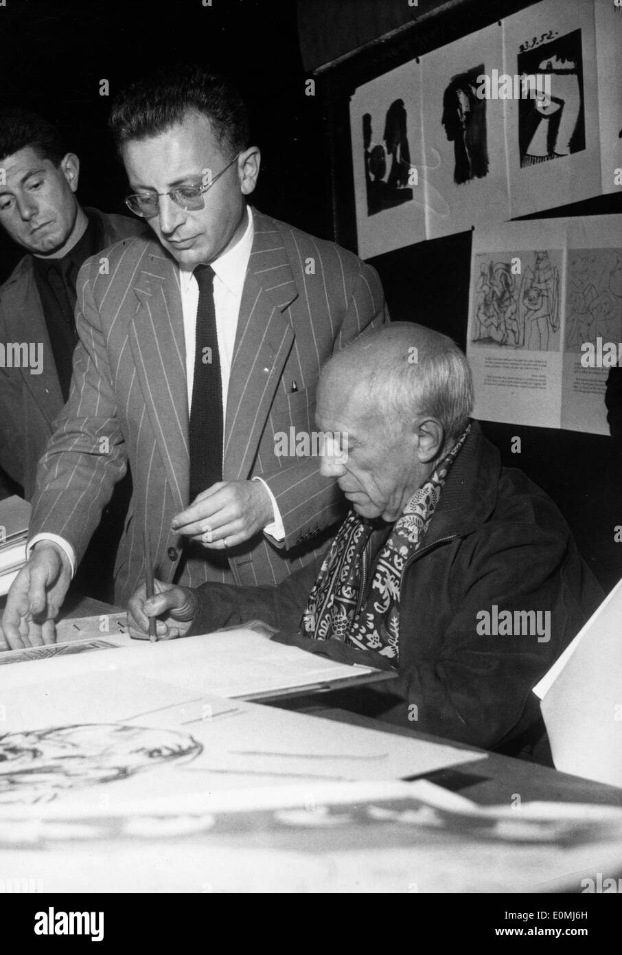 Artist Pablo Picasso drawing Stock Photo