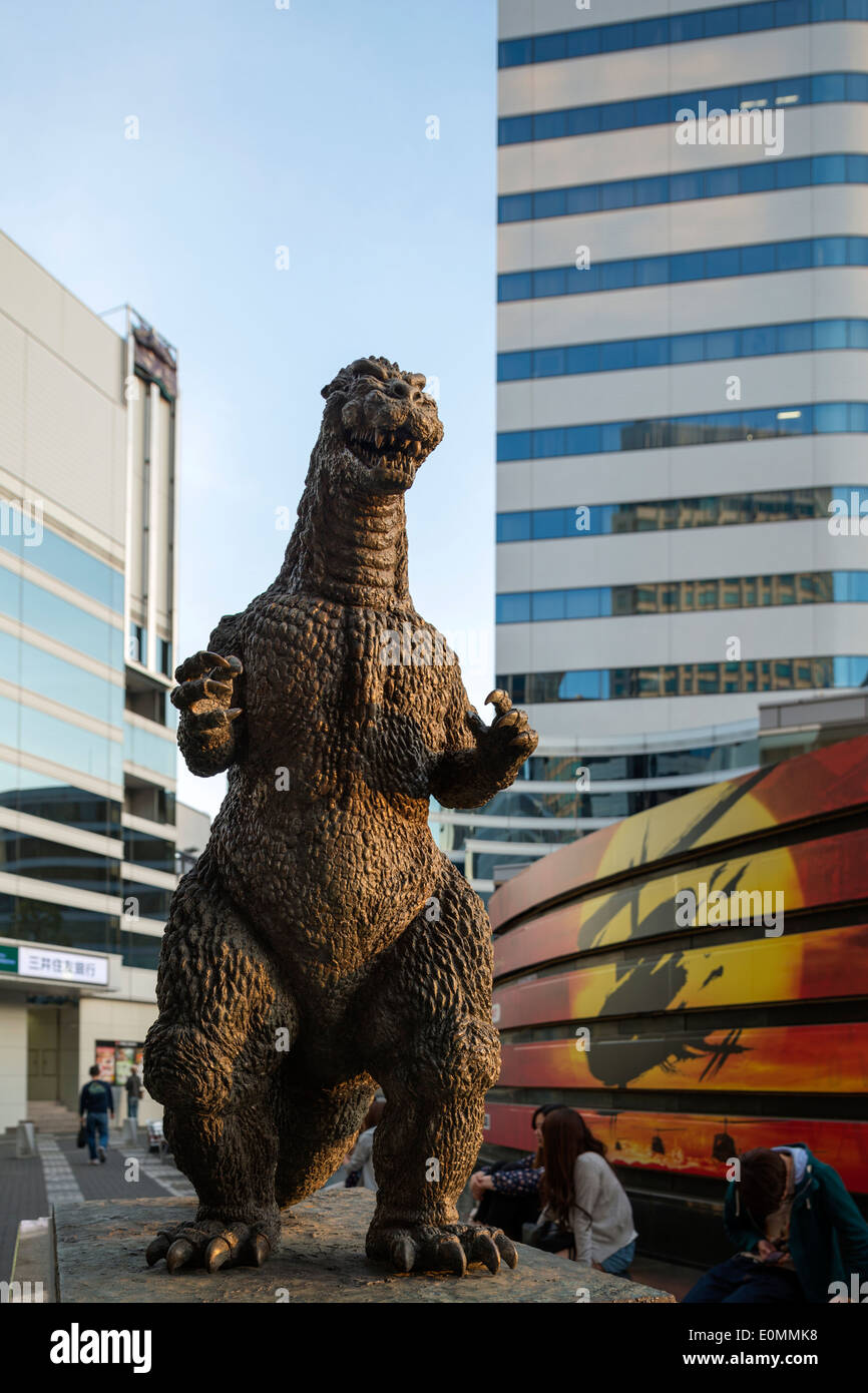 Former Godzilla statue in Ginza, Tokyo Stock Photo - Alamy