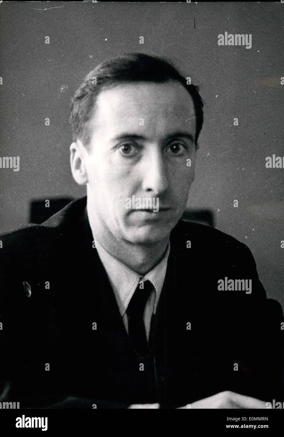 Mar. 03, 1956 - Editor of a Paris Progressive Weekly Arrested For ''Demoralization of French Army'': M. Claude Bourdet, Editor-in-Chief of ''France -Observateur'' was arrested this morning on the charge of Publishing Articles tending to Demoralize The French Army. Picture Shows: A recent Portrait of M. Claude Bourdet. Stock Photo