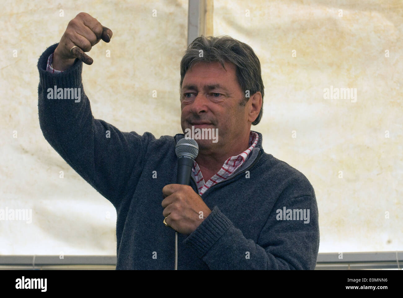 Celebrity gardener Alan Titchmarsh speaking at a Grow For It activity & gardening event, Royal School, Hindhead, Surrey, UK. Stock Photo