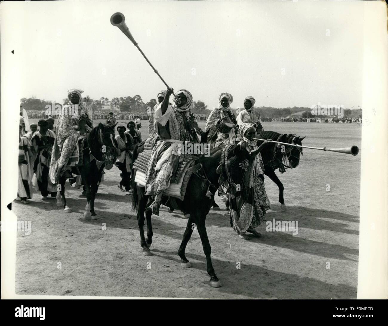Feb. 02, 1956 NIGERIAN ROYAL TOUR. TRUMPET CALL FOR THE QUEEN. PHOTO