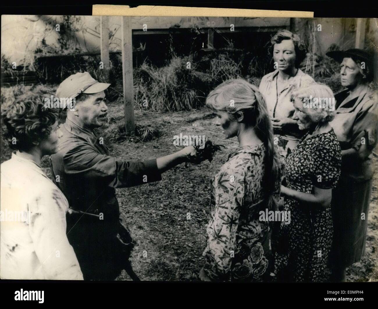 Apr. 10, 1956 Filming of ''Ma Vie Commence en Mala Isle' Stock Photo