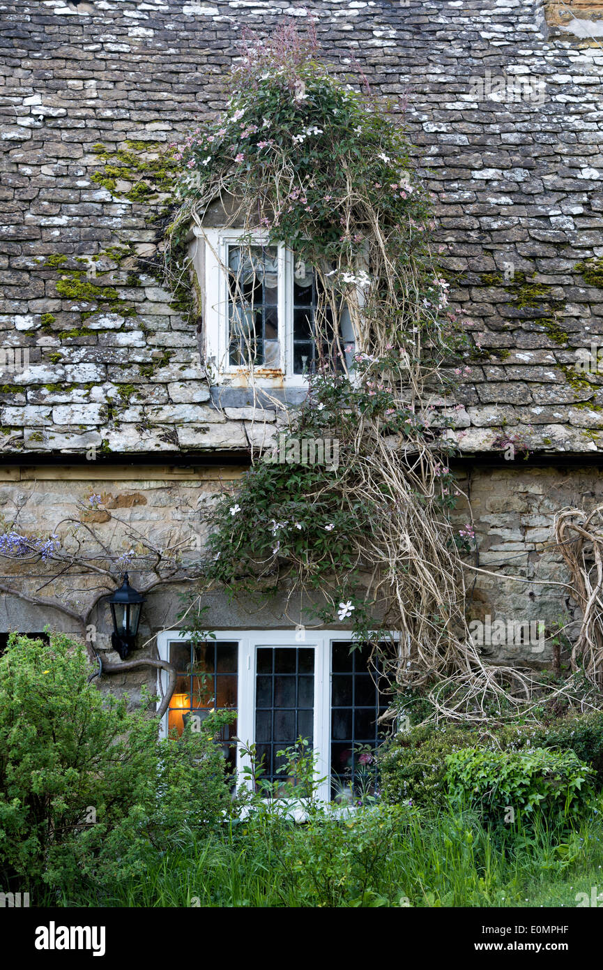 Old Dormer Windows and tiled roof on Cotswold cottage in Snowshill
