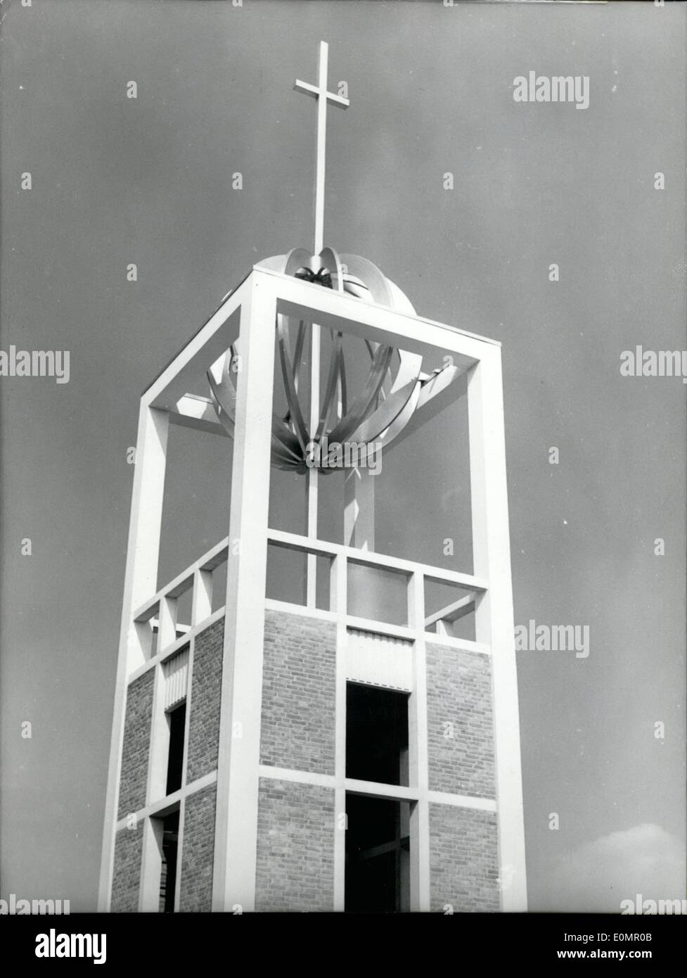May 05 1956 Of Symbolical Meaning Is The Cross Over The Globe On The New Protestant Church Of The Zion Community In Bremen The Top Of The Tower Is 12m High May 05 1956 Of Symbolical Meaning Is The Cross Over The Globe On The New Protestant Church Of The Zion Community In Bremen The Top Of The Tower Is 12m High