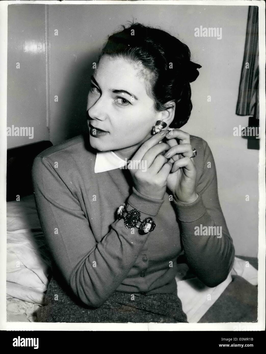 May 05, 1956 ''Nanny'' Kept Aboard A Liner At Tilbury Gerda Schumacher, a 23yearold