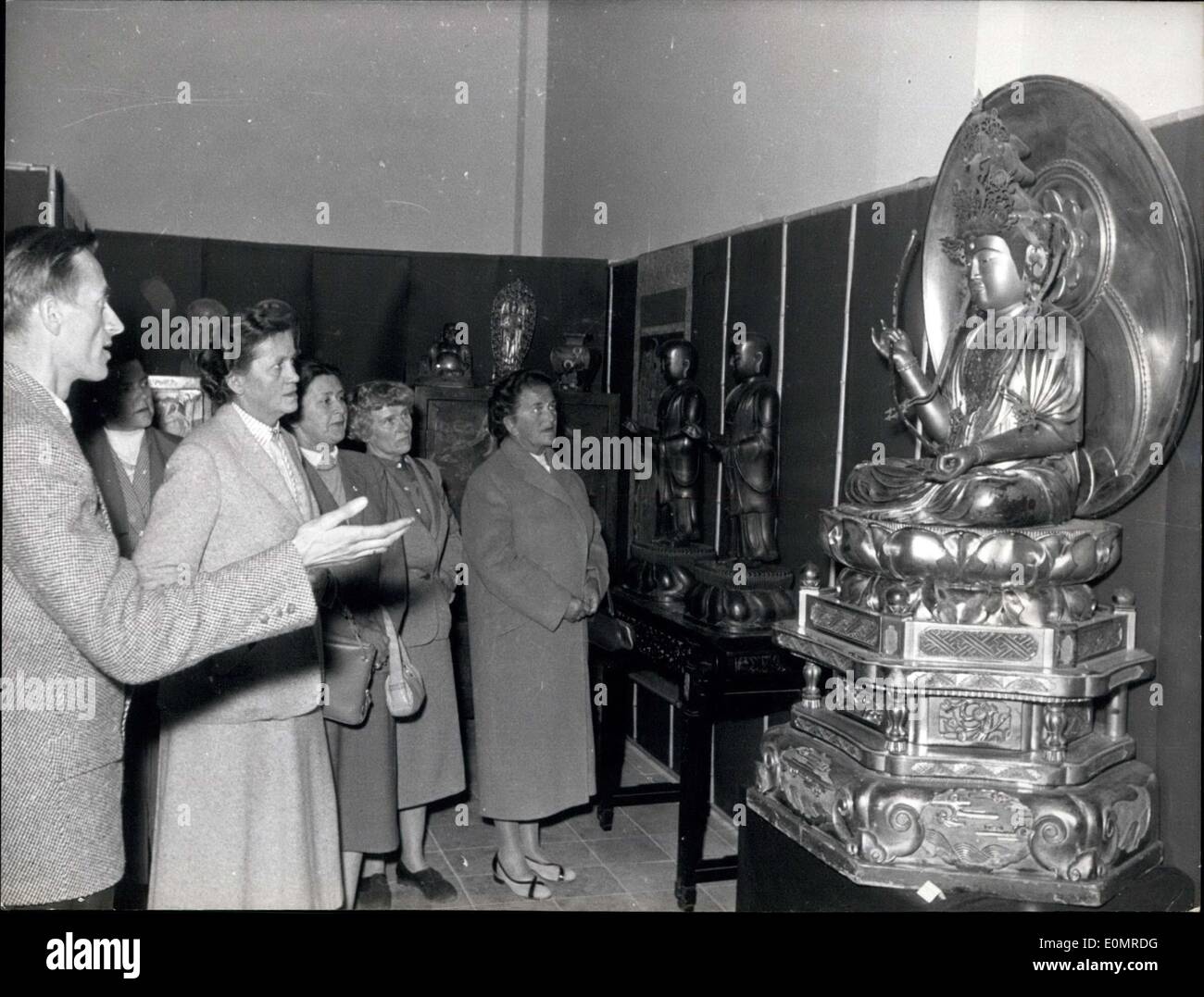 Jun. 02, 1956 - One of the biggest collection of Asia Art: At Frankenau near Kassel, the editor Anton Exner (44) (Anton Exner) opened a very extensive collection of Asiatic Art - everything he by himself brought back from his several Voyage to the far-east. Stock Photo