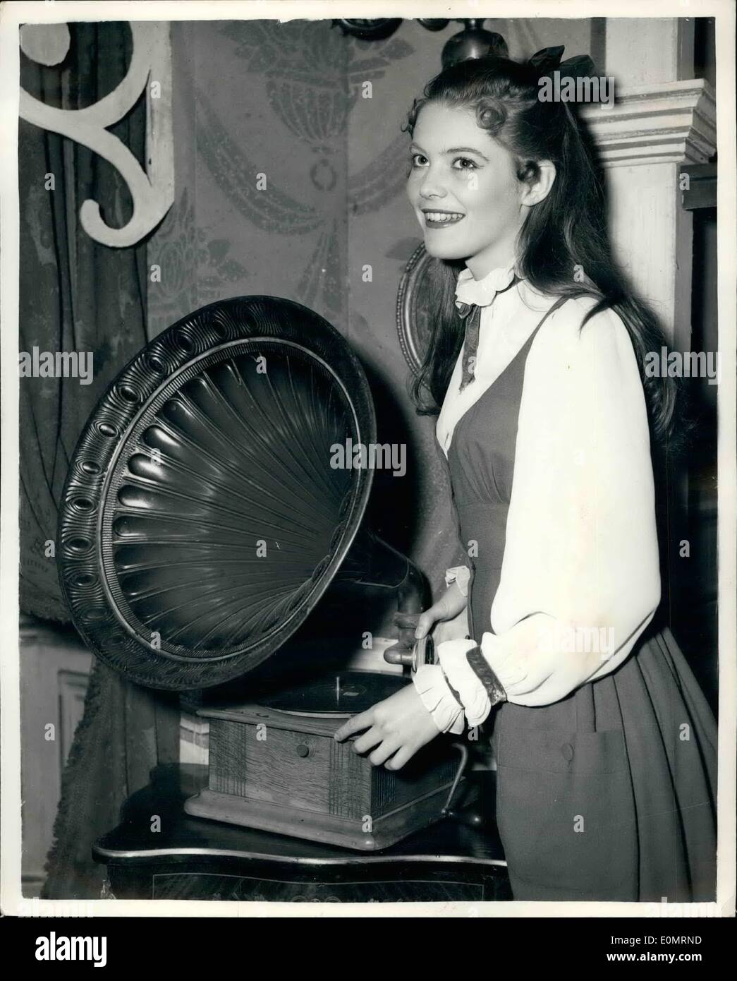 Aug. 08, 1956 - Young American Actress Makes Her English Stage Debut.. Lois Smith: Lois Smith the young American Actress is making her English stage debut in her original New York role in ''The Young and Beautiful'' - at the Arts Theatre. Picture Shows: Lois Smith in an ancient setting during preparations for the play at the Arts Theatre this afternoon. Stock Photo