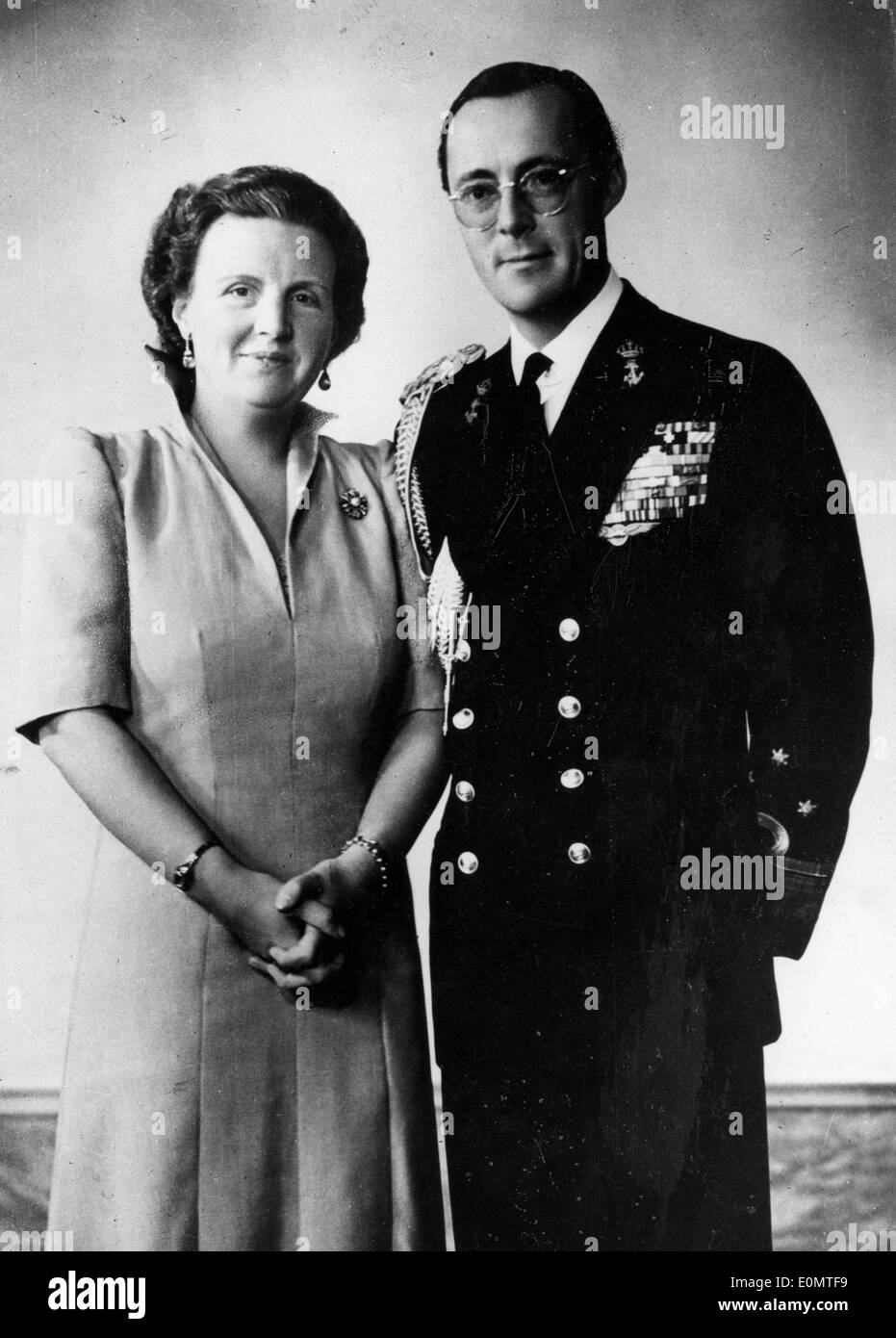 Portrait of Queen Juliana and Prince Bernhard Stock Photo