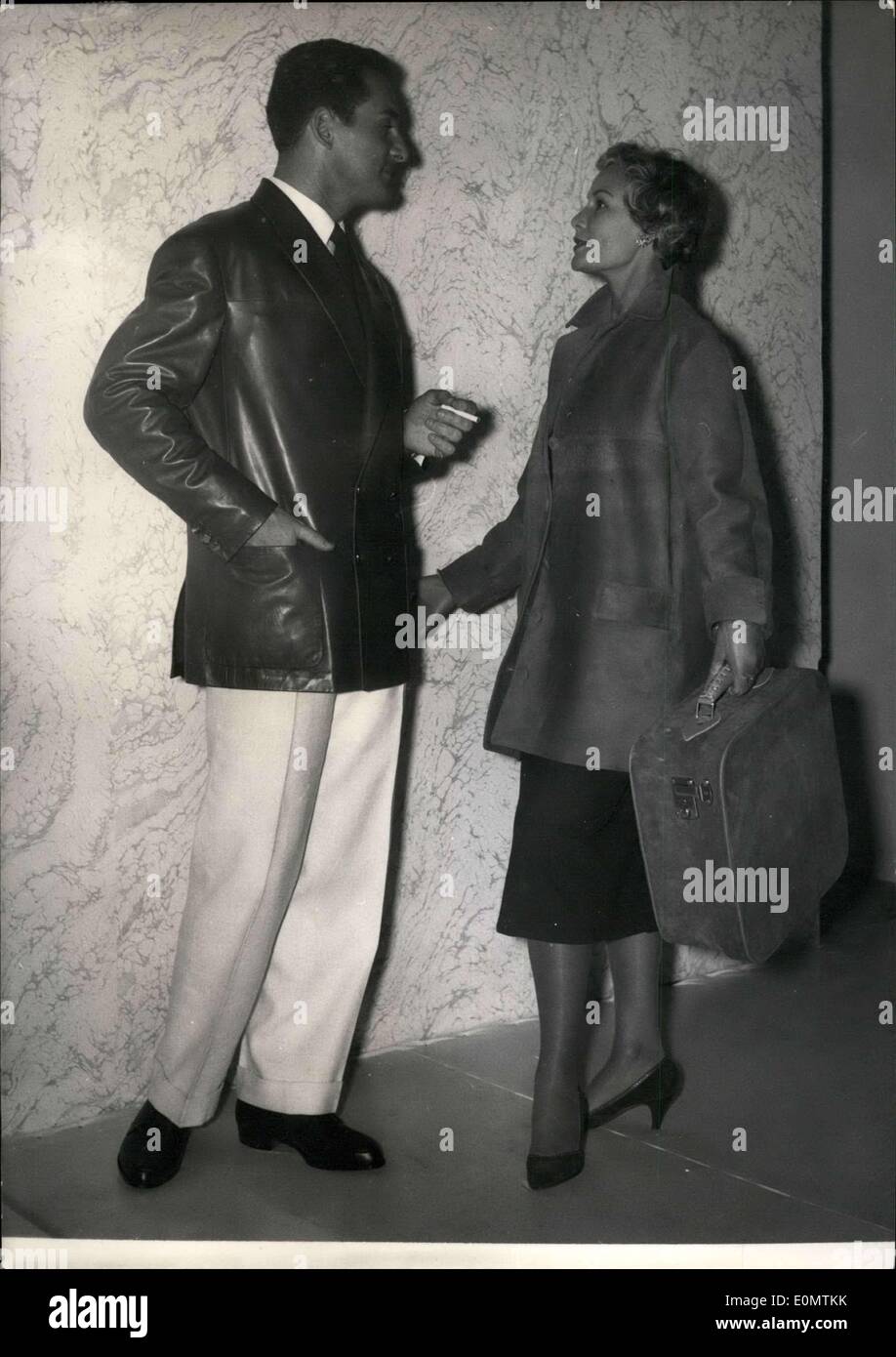 Sep. 08, 1956 - International leather show opens in Paris.: The annual International leather show opened at the Parc des expositions Paris today. Smart leather coats featured at the show. Stock Photo