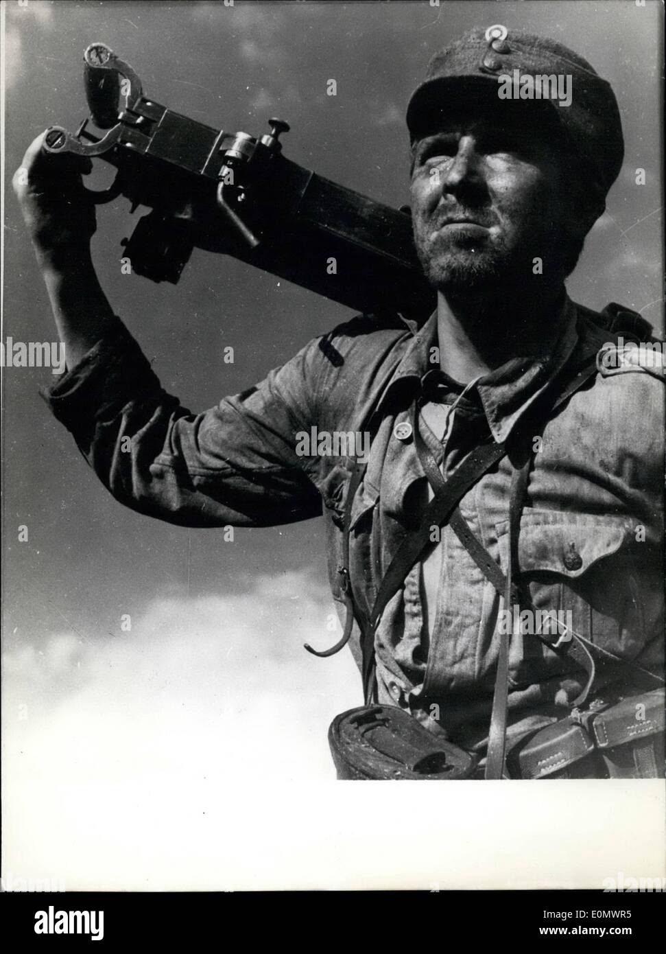 Jul. 07, 1956 - ''Le Soldat Inconnu'' a finish film comes to Germany soon. Photo shows a scene from the film. Stock Photo
