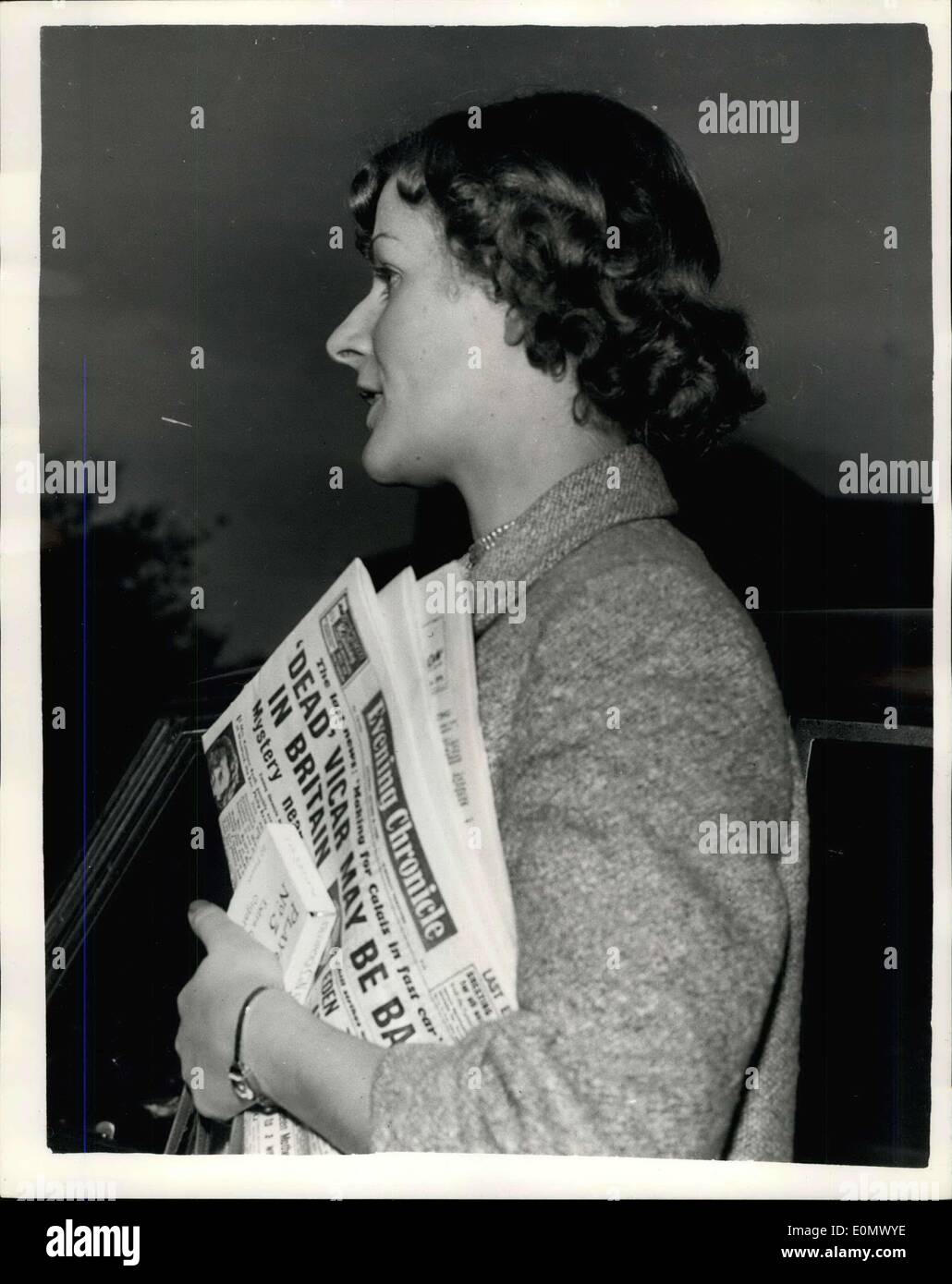 Oct. 08, 1956 - Daughter of Mrs. Ryall Photo Shows: Saturday's picture of Miss Wendy Ryall, 25 year old daughter of Mrs. Kathleen Ryall, the 52 year old widow friend of ''drowned'' vicar, The Rev. Phillip St. John Ross. Miss Ryall returned to England today from the Continent. Stock Photo