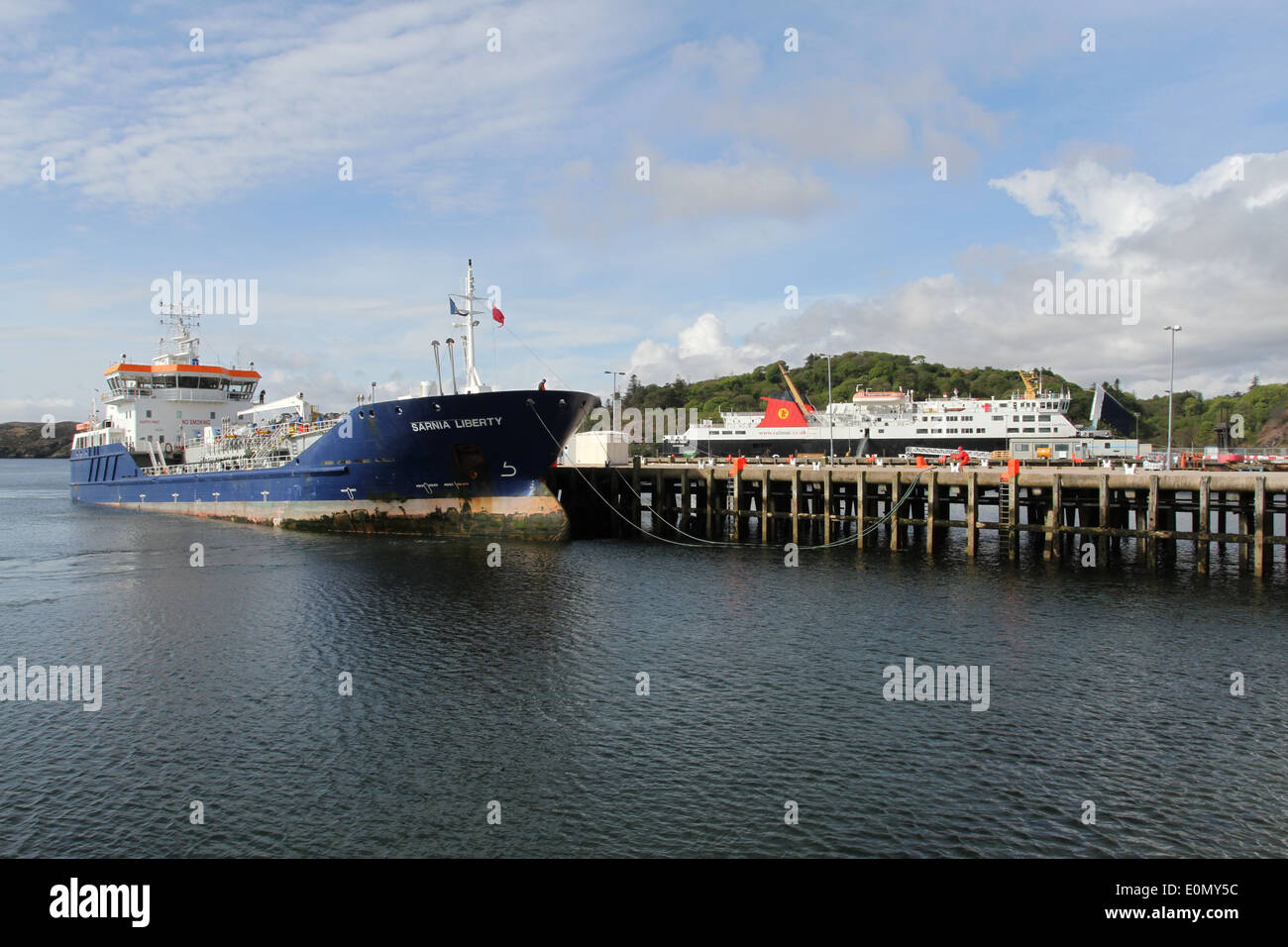MV Sarnia Liberty and MV Isle of Lewis docked Stornoway Isle of Lewis Scotland  May 2014 Stock Photo