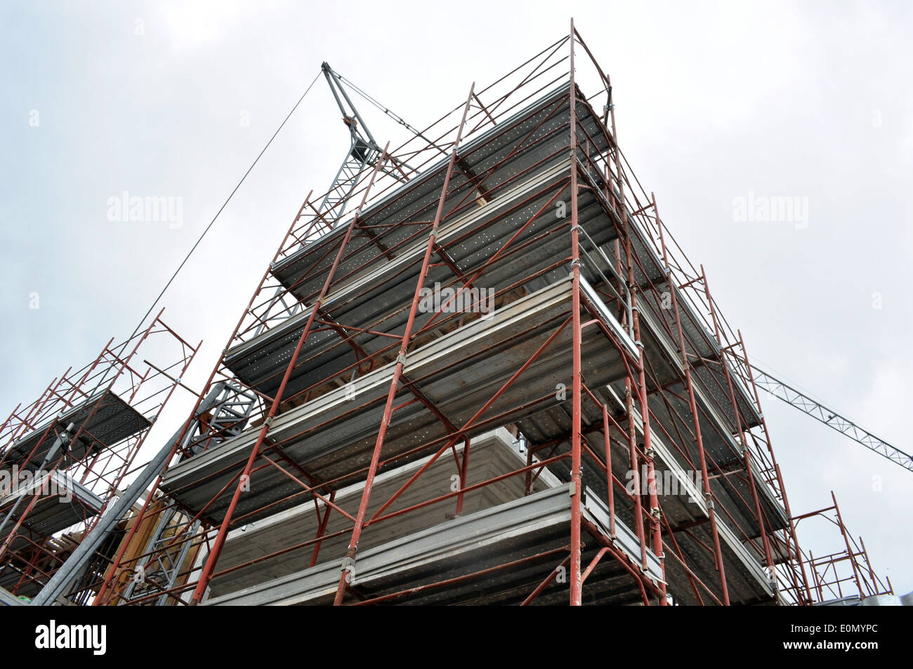 Scaffolding construction site, view from below Stock Photo Alamy