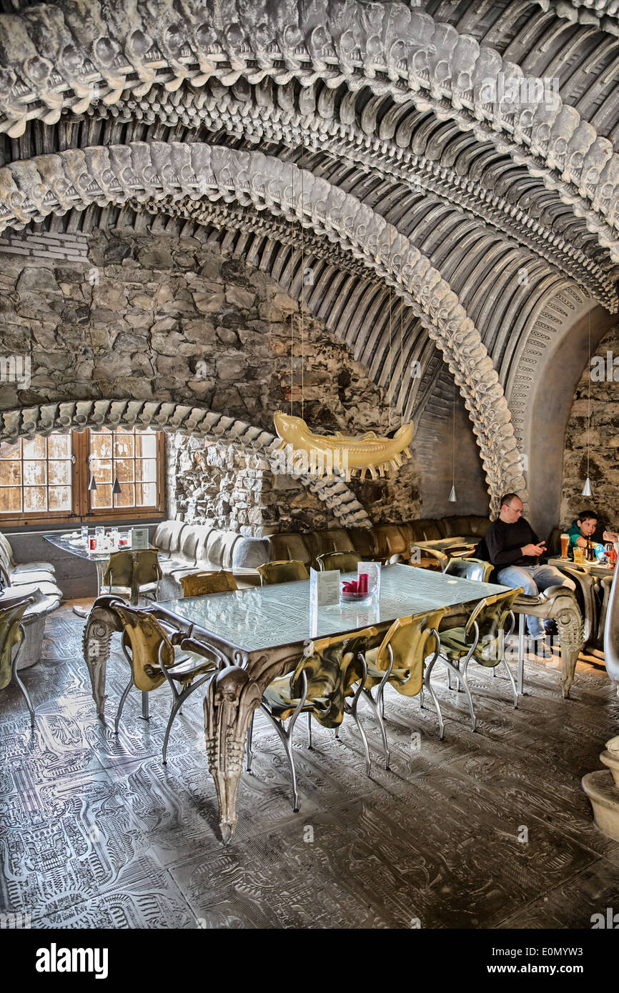 H.R. Giger Bar in Gruyères Stock Photo