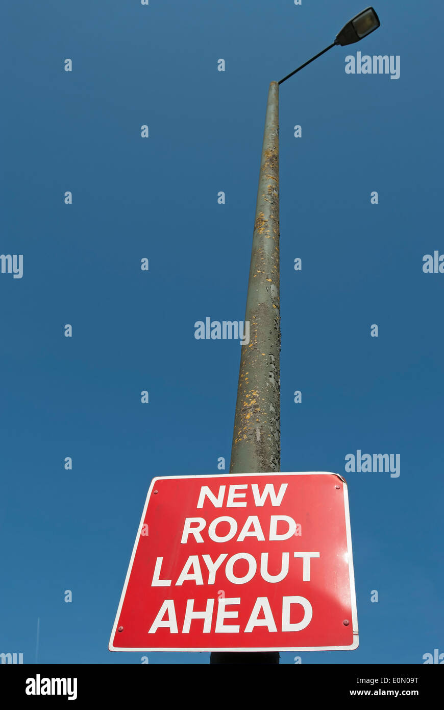 New Road Layout Warning Sign High Resolution Stock Photography and ...
