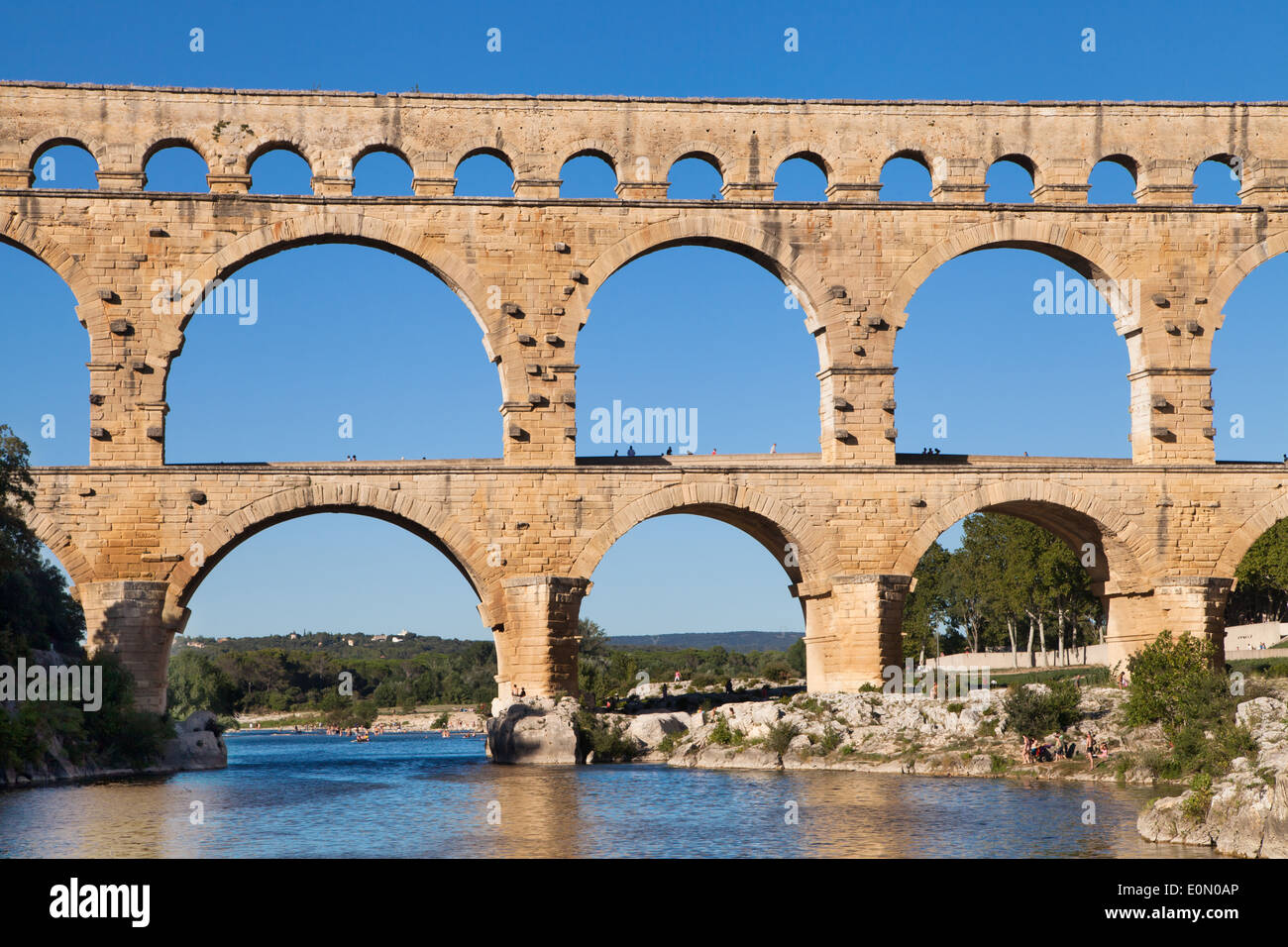 Gard Bridge in Provence, France. Stock Photo